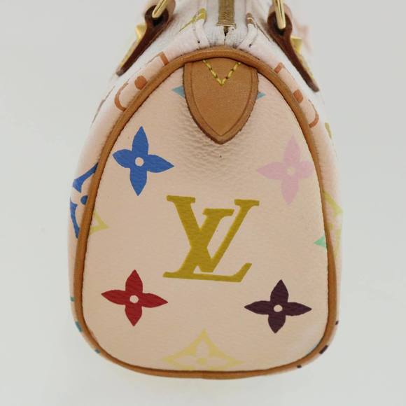LOUIS VUITTON Monogram Multicolor Mini Speedy Hand Bag White M92645 Auth am548g - Picture 3 of 16